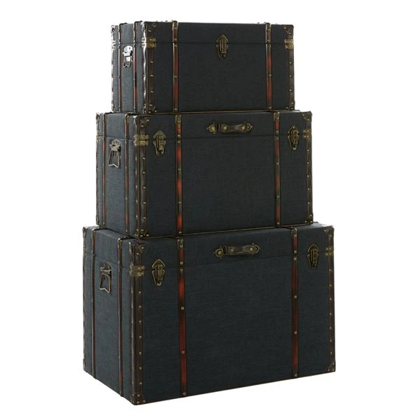 Grayson Lane 24-in x 28-in Traditional Trunk Blue Wood - Set of 3 1 Grayson Lane 24-in x 28-in Traditional Trunk Blue Wood - Set of 3