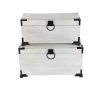 Grayson Lane 28-in x 31-in Farmhouse Trunk White Wood - Set of 2