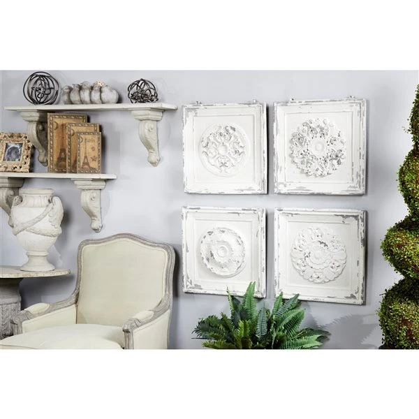330944783_AlternateImage2_l.jpg Grayson Lane 19-in x 19-in Floral and Botanical Metal Wall Accent - Set of 4 -GRAYSON LANE shop 330944783 AlternateImage2 l