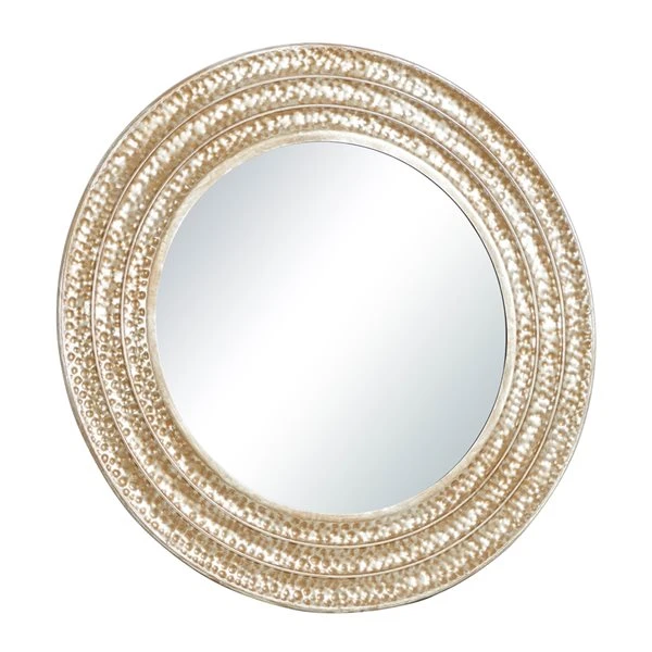 Grayson Lane 39.25-in x 39.25-in Round Gold Framed Wall Mirror 5 Grayson Lane 39.25-in x 39.25-in Round Gold Framed Wall Mirror - Image 5