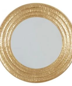 Grayson Lane 39.25-in x 39.25-in Round Gold Framed Wall Mirror