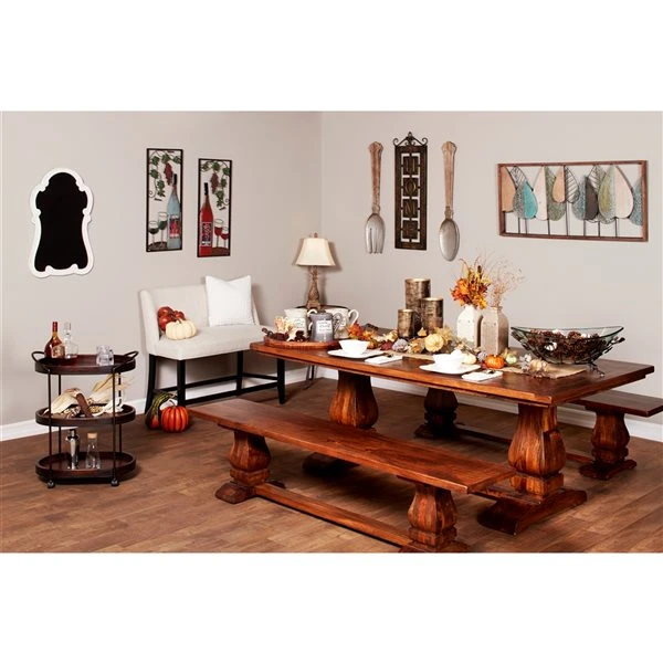 Grayson Lane Brown Metal Base with Wood Top Kitchen Carts - 25.5-in x 29.2-in 5 Grayson Lane Brown Metal Base with Wood Top Kitchen Carts - 25.5-in x 29.2-in - Image 5