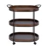 Grayson Lane Brown Metal Base with Wood Top Kitchen Carts - 25.5-in x 29.2-in