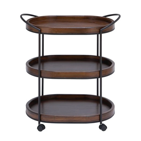 Grayson Lane Brown Metal Base with Wood Top Kitchen Carts - 25.5-in x 29.2-in 1 Grayson Lane Brown Metal Base with Wood Top Kitchen Carts - 25.5-in x 29.2-in