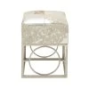 Grayson Lane 22-in x 16-in Modern Silver Square Stool