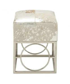 Grayson Lane 22-in x 16-in Modern Silver Square Stool