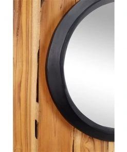 Grayson Lane 17.70-in x 17.65-in Round Brown Framed Wall Mirrors - Set of 4 -GRAYSON LANE shop 330944792 AlternateImage4 l