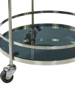 Grayson Lane Black Steel Base with Stainless Steel Top Kitchen Carts - 43.2-in x 24.4-in -GRAYSON LANE shop 330944793 AlternateImage4 l