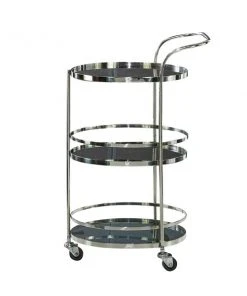 Grayson Lane Black Steel Base with Stainless Steel Top Kitchen Carts - 43.2-in x 24.4-in -GRAYSON LANE shop 330944793 AlternateImage5 l