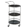 Grayson Lane Black Steel Base with Stainless Steel Top Kitchen Carts - 43.2-in x 24.4-in