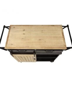 Grayson Lane Black Metal Base with Steel Top Kitchen Carts - 38.5-in x 20.75-in -GRAYSON LANE shop 330944796 AlternateImage5 l