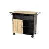 Grayson Lane Black Metal Base with Steel Top Kitchen Carts - 38.5-in x 20.75-in