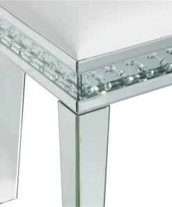 Grayson Lane 21-in x 22-in Glam Silver Rectangle Stool -GRAYSON LANE shop 330944798 AlternateImage3 l