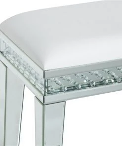 Grayson Lane 21-in x 22-in Glam Silver Rectangle Stool -GRAYSON LANE shop 330944798 AlternateImage4 l