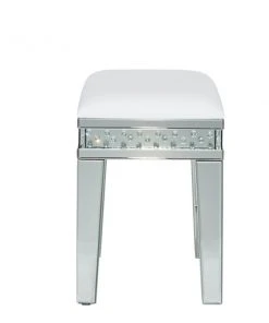 Grayson Lane 21-in x 22-in Glam Silver Rectangle Stool -GRAYSON LANE shop 330944798 AlternateImage5 l