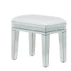 Grayson Lane 21-in x 22-in Glam Silver Rectangle Stool