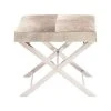 Grayson Lane 18-in x 20-in Modern Grey Faux Leather Rectangle Stool