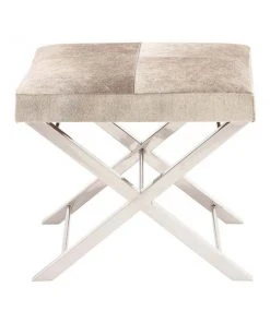 Grayson Lane 18-in x 20-in Modern Grey Faux Leather Rectangle Stool