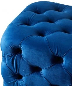 Grayson Lane 19-in x 28-in Blue Velvet Rectangle Ottoman -GRAYSON LANE shop 330944801 AlternateImage3 l
