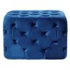 Grayson Lane 19-in x 28-in Blue Velvet Rectangle Ottoman