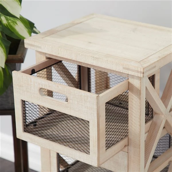 Grayson Lane Off-White Wood Rectangular End Table 2 Grayson Lane Off-White Wood Rectangular End Table - Image 2