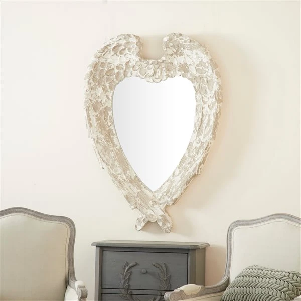 Grayson Lane 44-in x 31.5-in Oval White Framed Wall Mirror 2 Grayson Lane 44-in x 31.5-in Oval White Framed Wall Mirror - Image 2