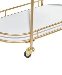 Grayson Lane Gold Metal Base with Steel Top Kitchen Carts - 36.5-in x 11.5-in -GRAYSON LANE shop 330944814 AlternateImage4 l