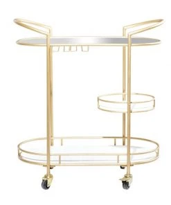 Grayson Lane Gold Metal Base with Steel Top Kitchen Carts - 36.5-in x 11.5-in -GRAYSON LANE shop 330944814 AlternateImage5 l