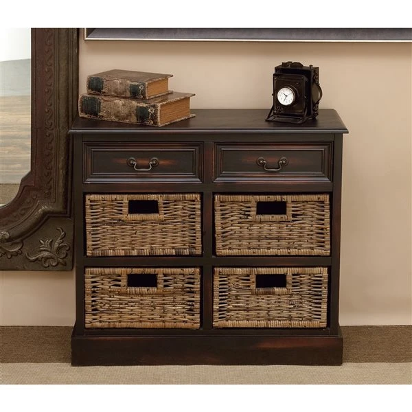 Grayson Lane 28-in x 30-in Dark Brown Wooden Traditional Storage Unit 2 Grayson Lane 28-in x 30-in Dark Brown Wooden Traditional Storage Unit - Image 2