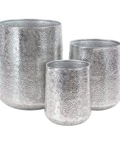 Grayson Lane 16-in x 20-in Silver Metal Planter