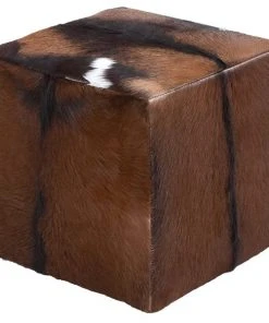 Grayson Lane 17-in x 18-in Rustic Brown Square Ottoman