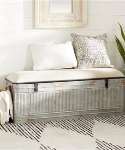 Grayson Lane 18-in x 50-in Farmhouse Grey Storage Bench -GRAYSON LANE shop 330944825 AlternateImage2 l