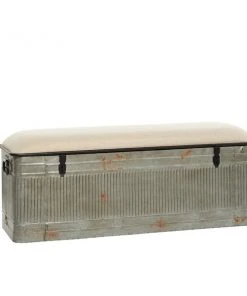 Grayson Lane 18-in x 50-in Farmhouse Grey Storage Bench