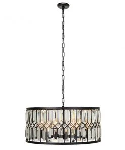 Grayson Lane 6-Light Black Glam Crystal Chandelier
