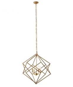 Grayson Lane 4-Light Gold Modern Contemporary Cage Chandelier