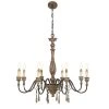 Grayson Lane 8-Light Dark Brown Rustic Crystal Chandelier