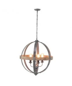 Grayson Lane 4-Light Black Industrial Cage Chandelier