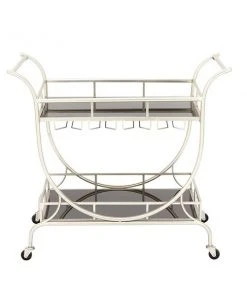 Grayson Lane Gold Metal Base with Galvanized Iron Top Kitchen Carts - 42-in x 14.2-in
