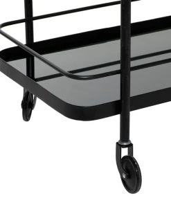 Grayson Lane Black Metal Base with Steel Top Kitchen Carts - 34.85-in x 17.5-in -GRAYSON LANE shop 330944843 AlternateImage3 l