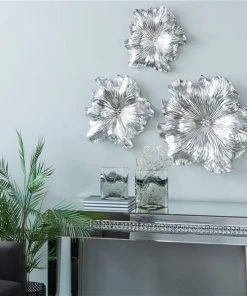 Grayson Lane 17-in, 19-in and 26-in Silver Floral and Botanical Metal Wall Accent - Set of 3 -GRAYSON LANE shop 330944845 AlternateImage3 l
