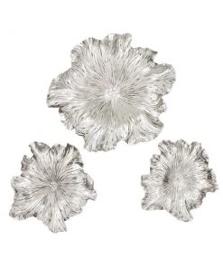 Grayson Lane 17-in, 19-in and 26-in Silver Floral and Botanical Metal Wall Accent - Set of 3