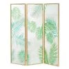 Grayson Lane 3-Panel Green and Gold Folding Contemporary/Modern Room Divider