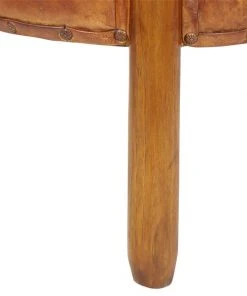 Grayson Lane 20-in x 17-in Rustic Brown Round Stool -GRAYSON LANE shop 330944860 AlternateImage4 l