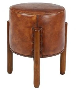 Grayson Lane 20-in x 17-in Rustic Brown Round Stool -GRAYSON LANE shop 330944860 AlternateImage5 l