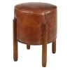 Grayson Lane 20-in x 17-in Rustic Brown Round Stool