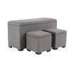 Grayson Lane 12-in x 36 In.Modern Grey Storage Bench - Set of 3