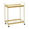 Grayson Lane Gold Steel Base with Steel Top Kitchen Carts - 35.6-in x 18.35-in