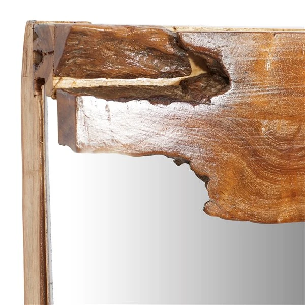 Grayson Lane 48-in x 32-in Rectangle Brown Framed Wall Mirror 4 Grayson Lane 48-in x 32-in Rectangle Brown Framed Wall Mirror - Image 4