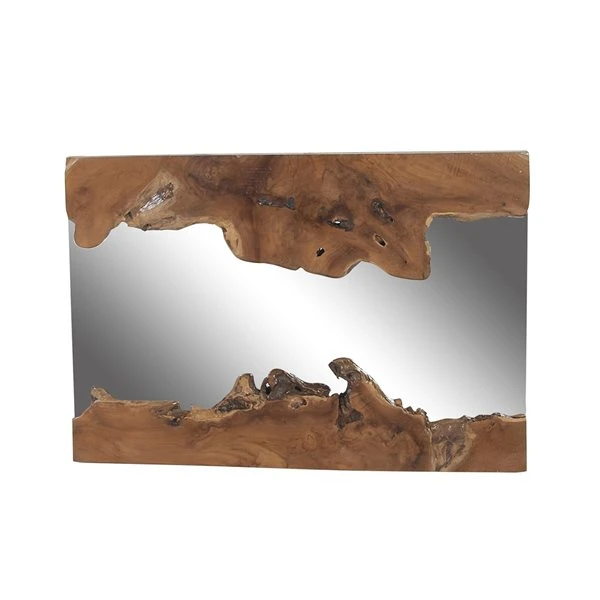 Grayson Lane 48-in x 32-in Rectangle Brown Framed Wall Mirror 5 Grayson Lane 48-in x 32-in Rectangle Brown Framed Wall Mirror - Image 5