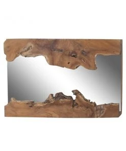 Grayson Lane 48-in x 32-in Rectangle Brown Framed Wall Mirror